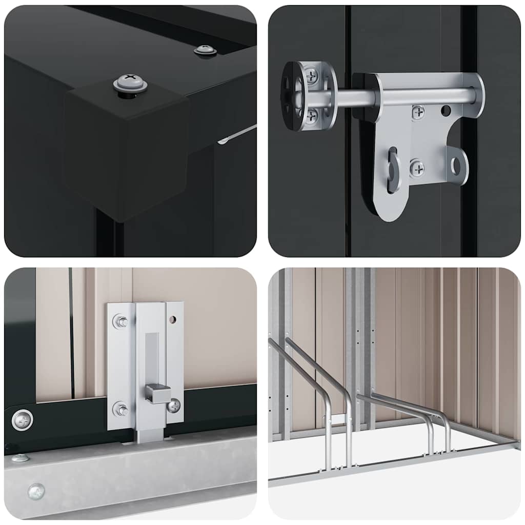 Shed pentru biciclete 3 pcs Antracit 215 x 206 x 157 cm Metal