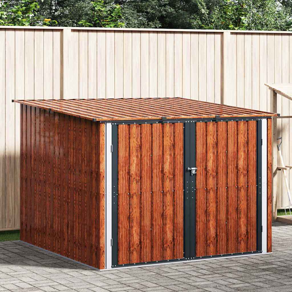 Shed pentru biciclete 3 pcs Maro 215 x 206 x 157 cm Metal