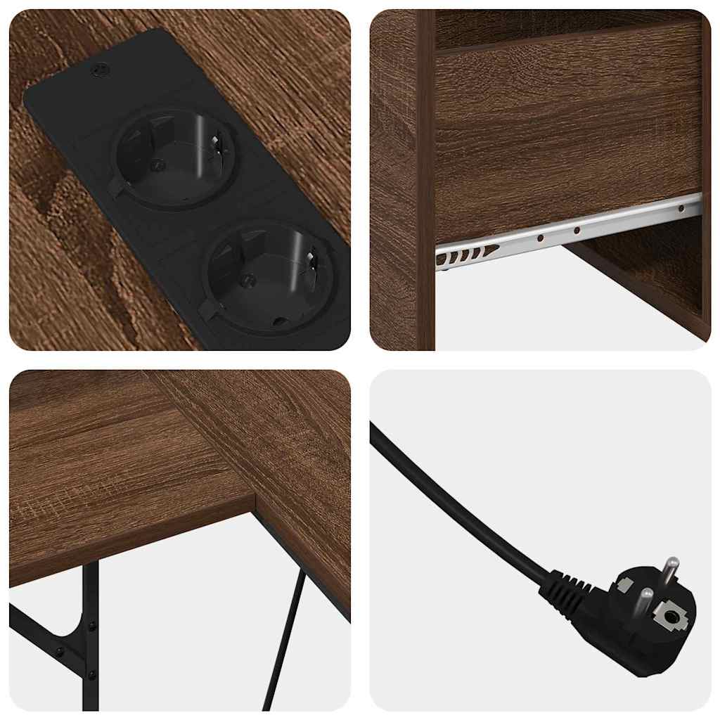 Birou cu sertar Stejar închis 182 x 101 x 87,5 cm Lemn compozit