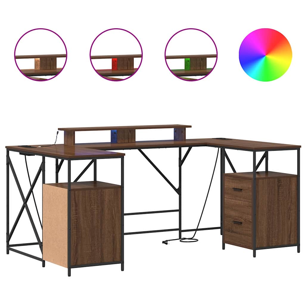 Birou cu sertar Stejar închis 182 x 101 x 87,5 cm Lemn compozit