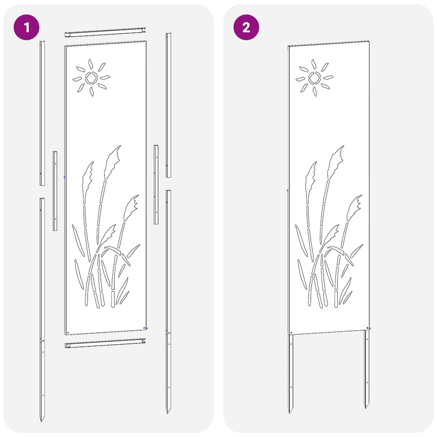 Ecran de intimitate pentru grădină Traforaj Alb 32 x 140 cm