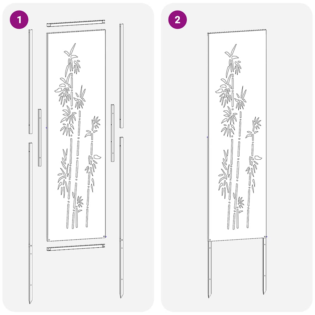 Ecran de intimitate pentru grădină Floral Ruginit 32 x 140 cm