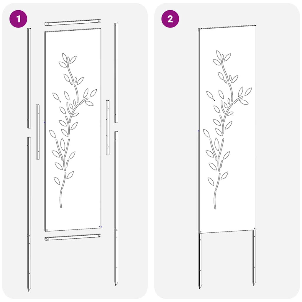 Ecran de intimitate pentru grădină Floral Negru 32 x 140 cm