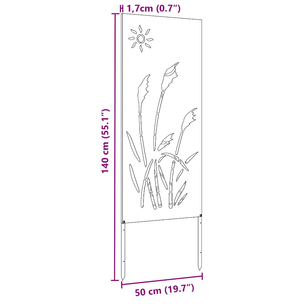 Ecran de intimitate pentru grădină Traforaj Negru 50 x 140 cm