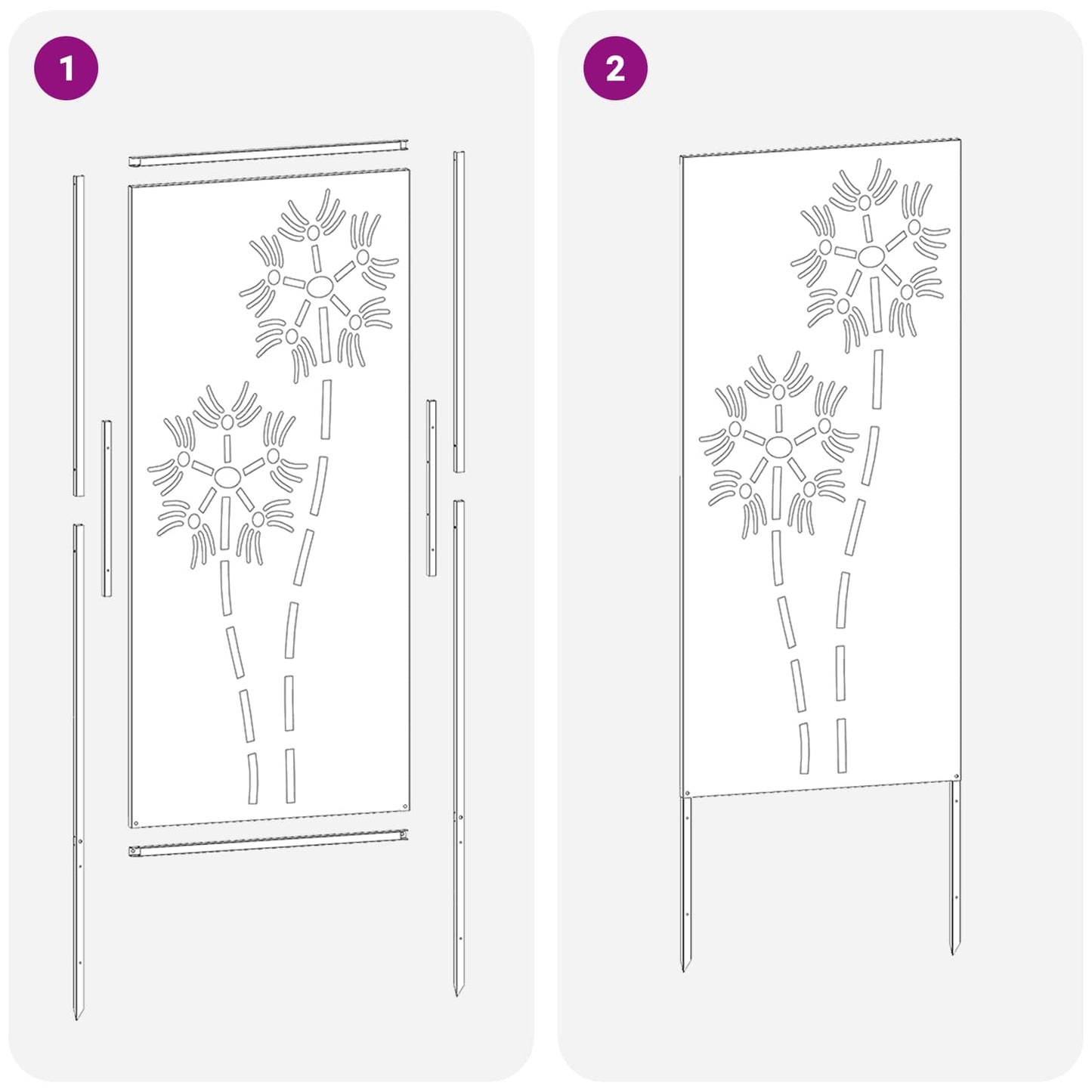 Ecran de intimitate pentru grădină Traforaj Negru 50 x 140 cm