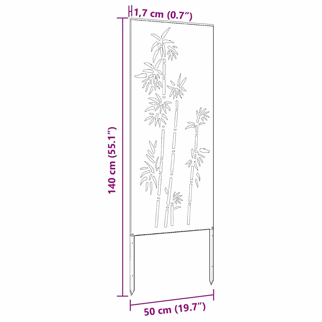 Ecran de intimitate pentru grădină Floral Negru 50 x 140 cm