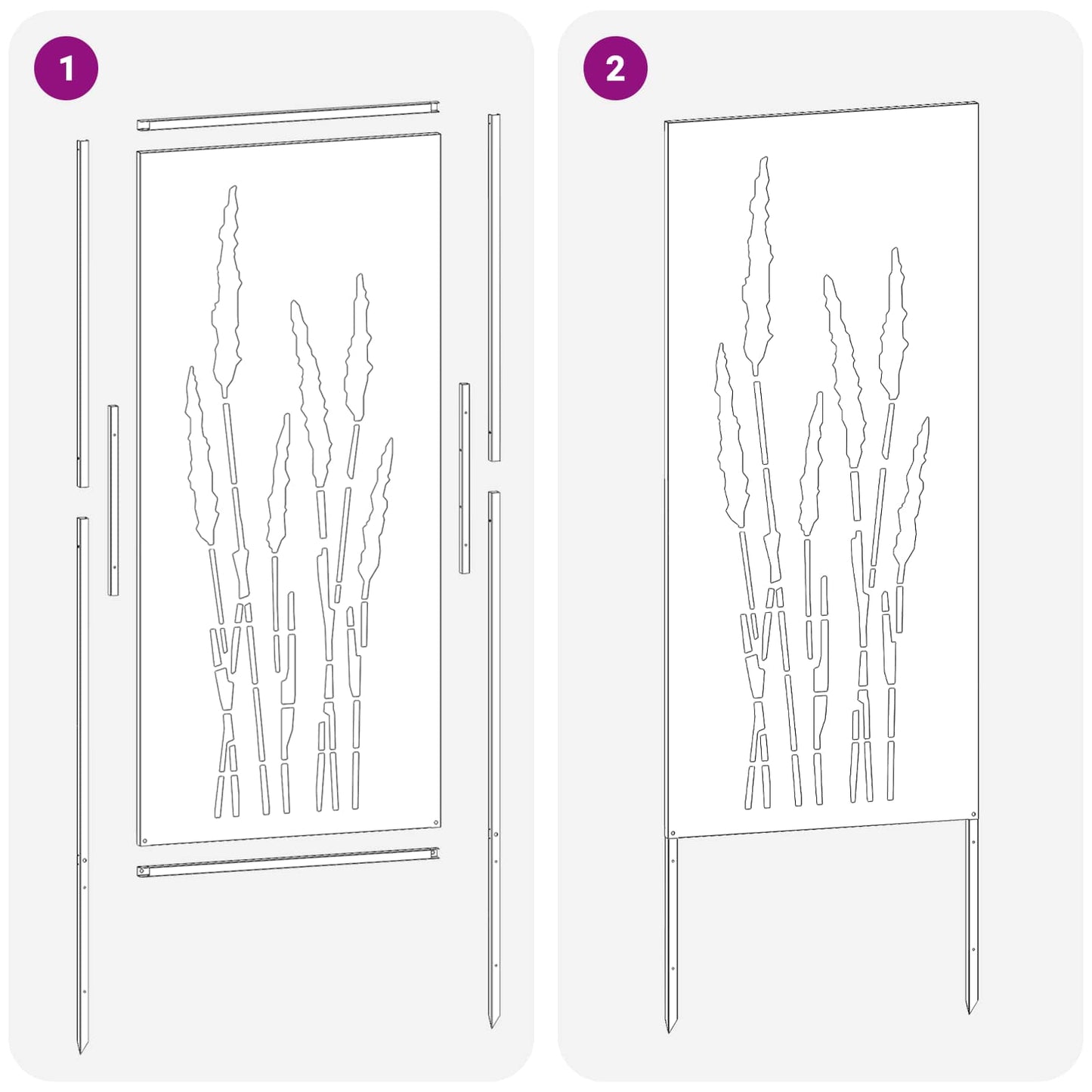 Ecran de intimitate pentru grădină Floral Negru 50 x 140 cm