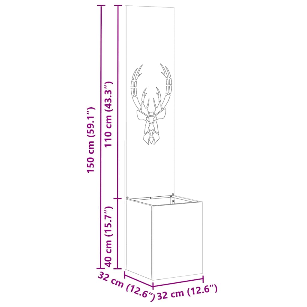 Ecran de intimitate pentru grădină Alb 32 x 32 x 150 cm