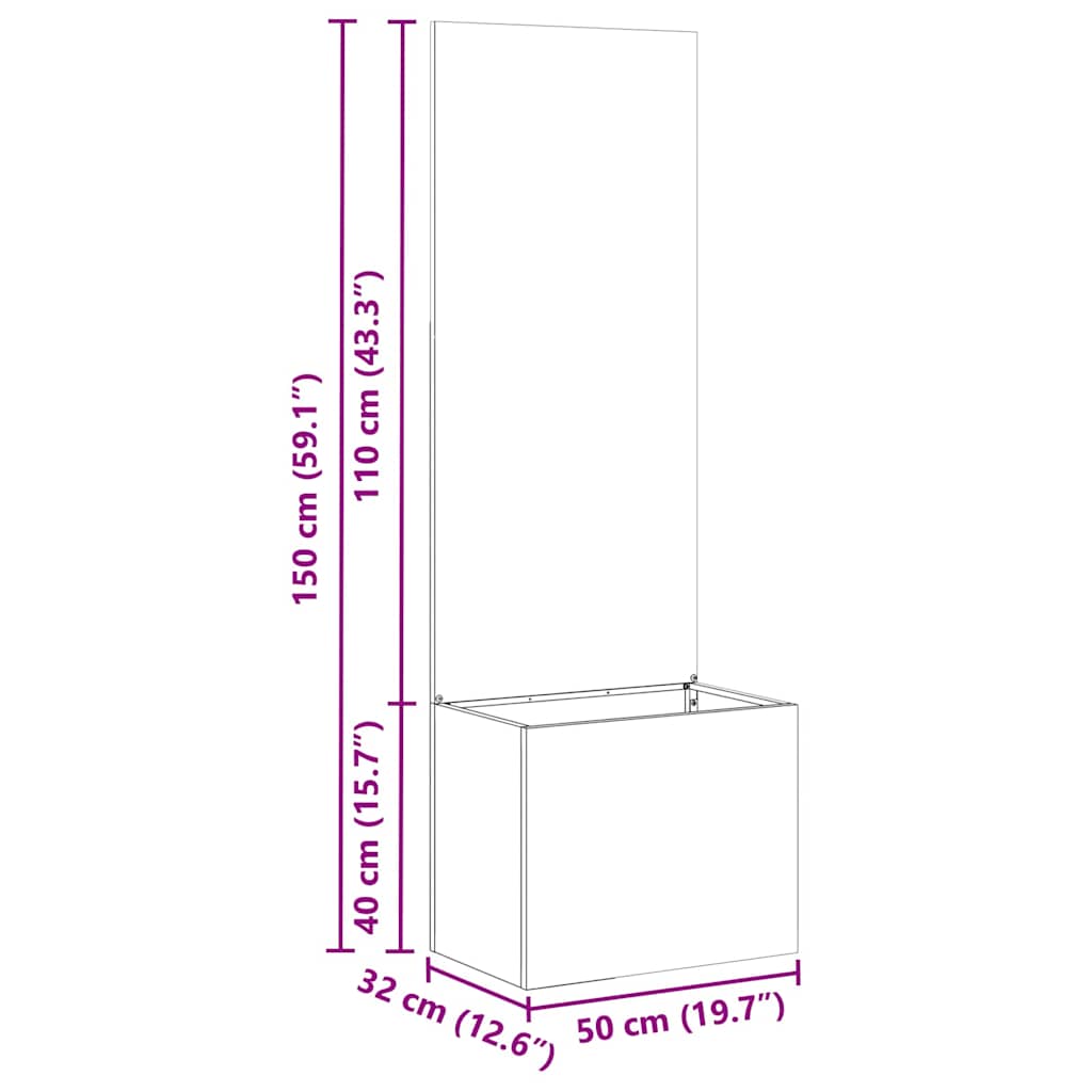 Ecran de intimitate pentru grădină Antracit 50 x 140 cm