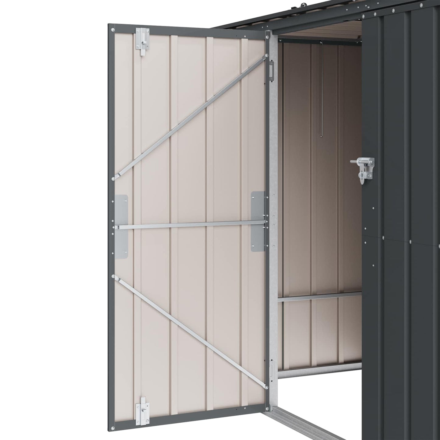 Cutie de depozitare pentru grădină Negru 214 x 82 x 132 cm Oțel