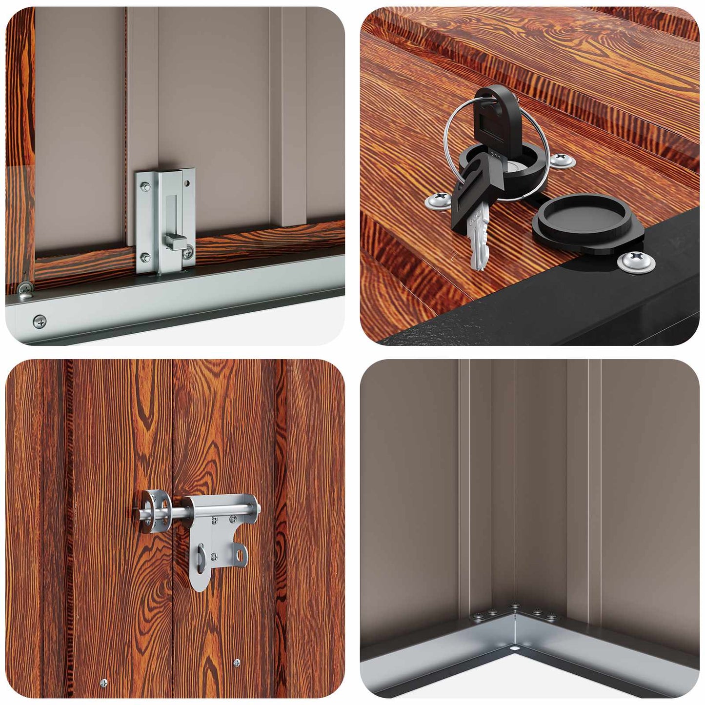 Cutie de depozitare pentru grădină Maro 214 x 82 x 132 cm Oțel