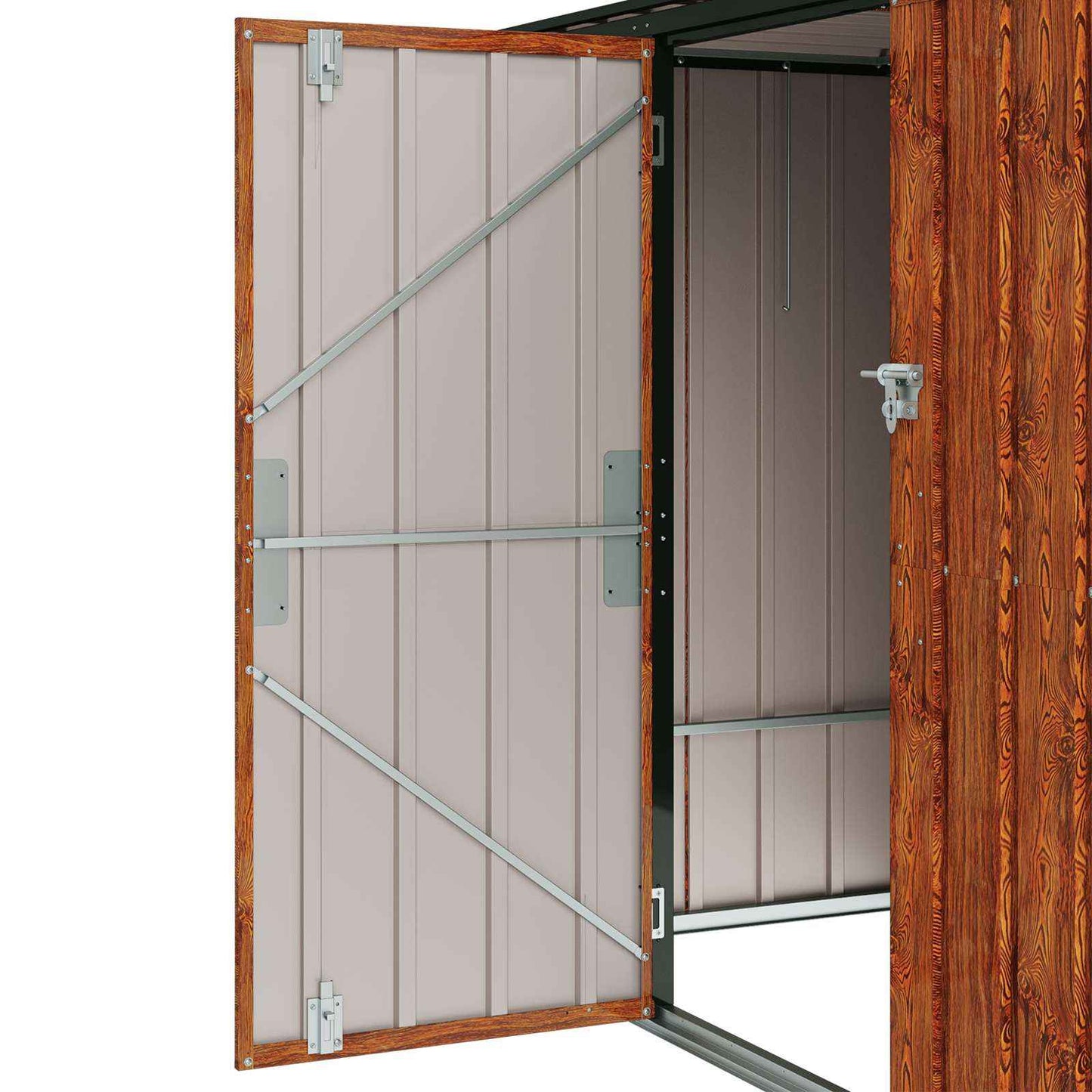 Cutie de depozitare pentru grădină Maro 214 x 82 x 132 cm Oțel