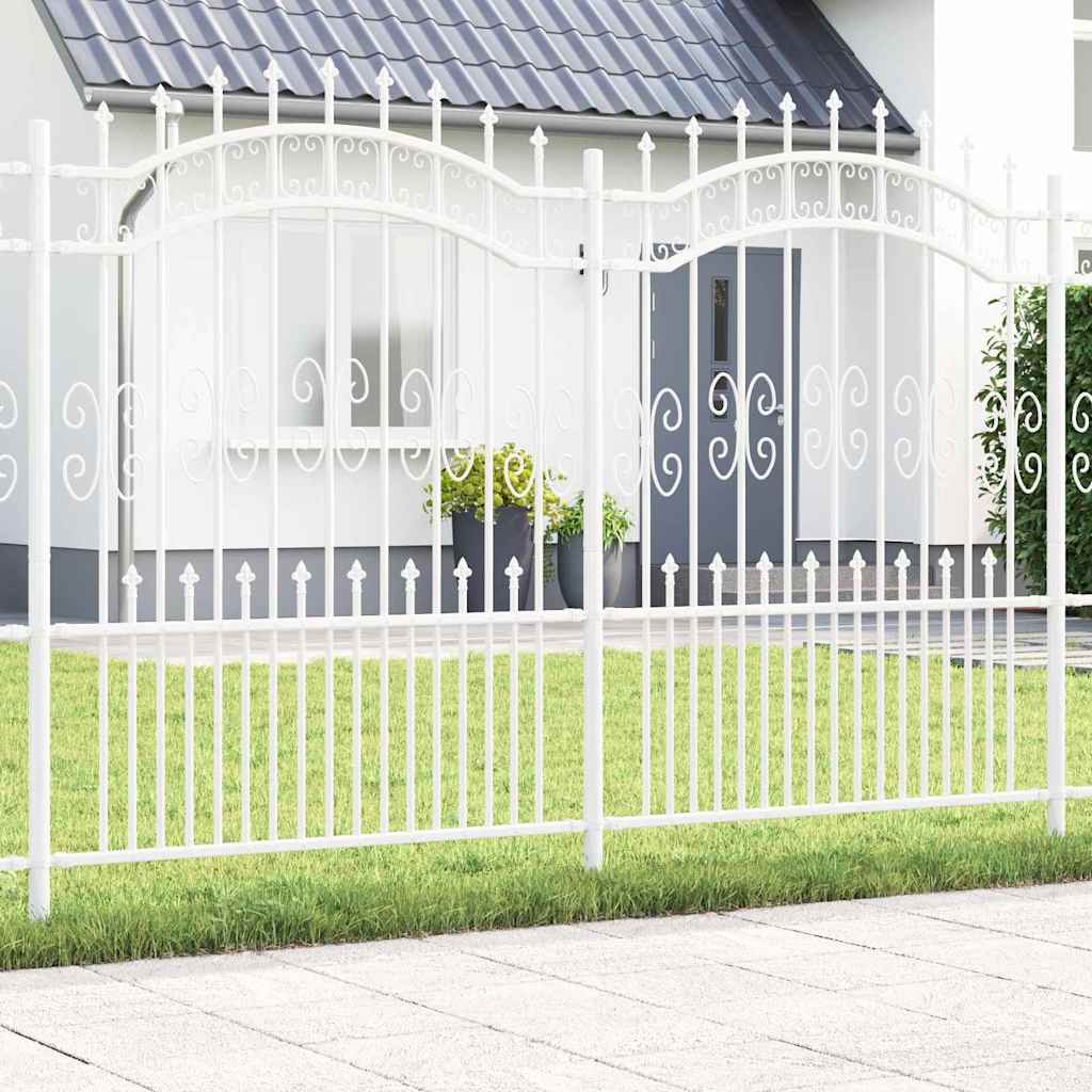 Gard de Grădină Alb 240 x 202,5 cm Oțel vopsit în pulbere