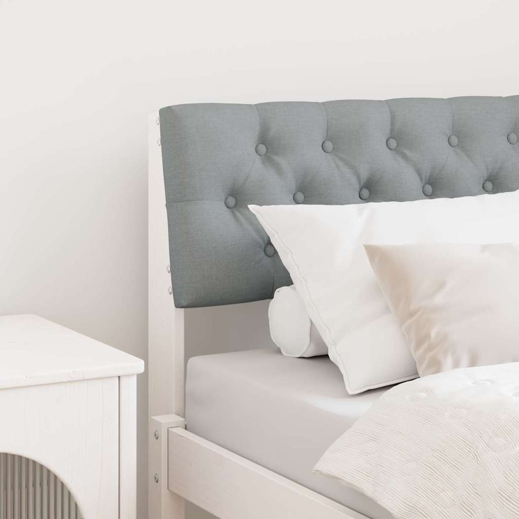 Tăblie tapițată Gri deschis 75 cm Lemn de pin masiv