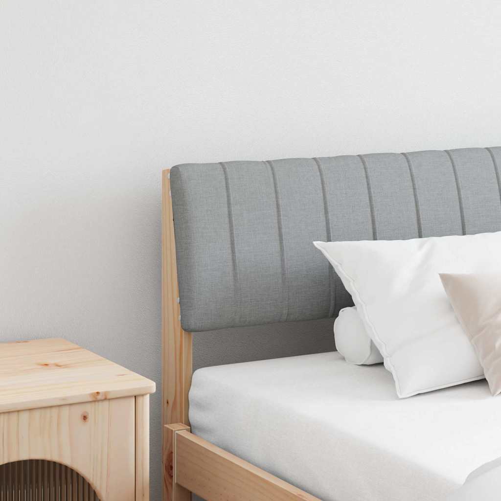 Tăblie tapițată Gri deschis 200 cm Lemn de pin masiv