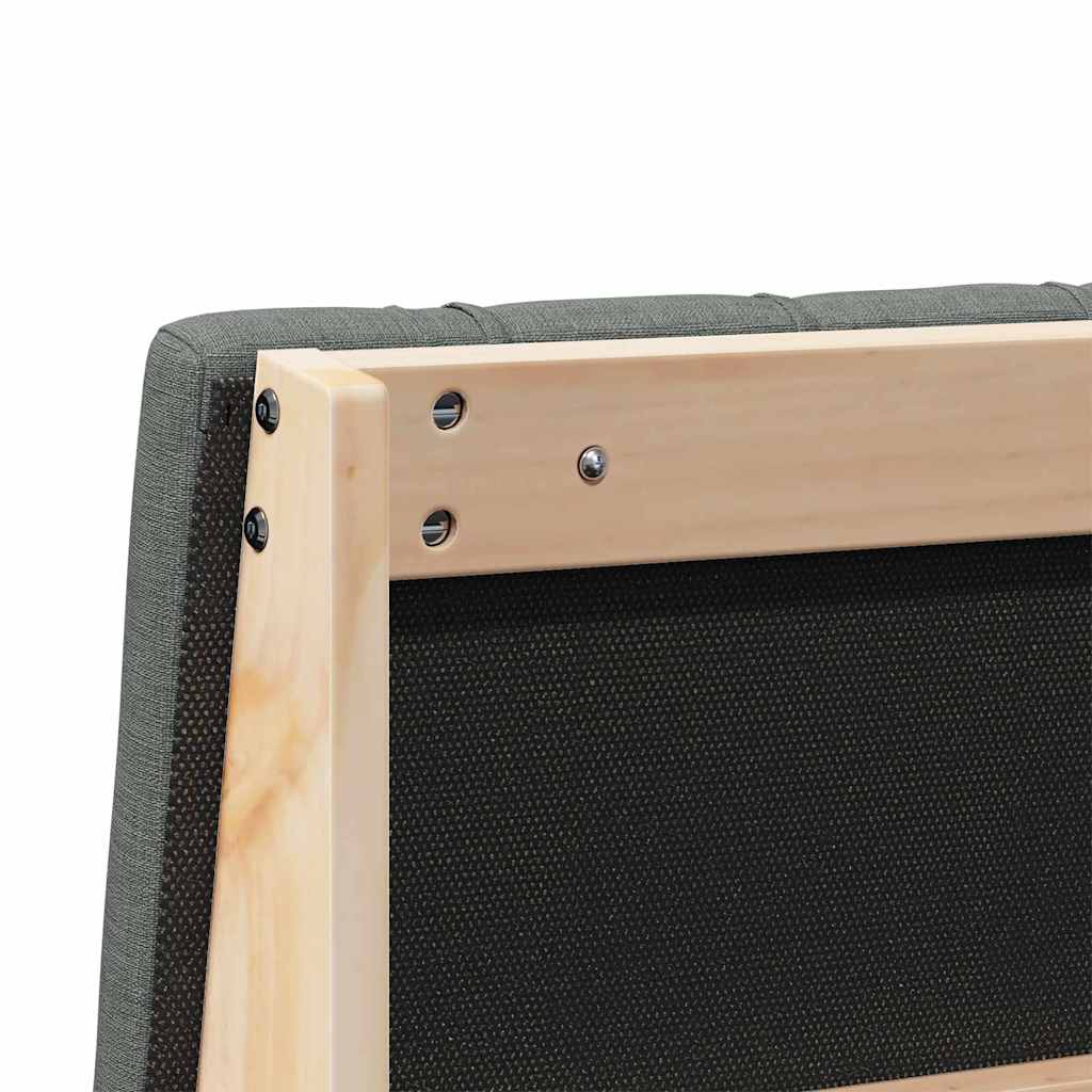 Tăblie tapițată Gri închis 200 cm Lemn de pin masiv