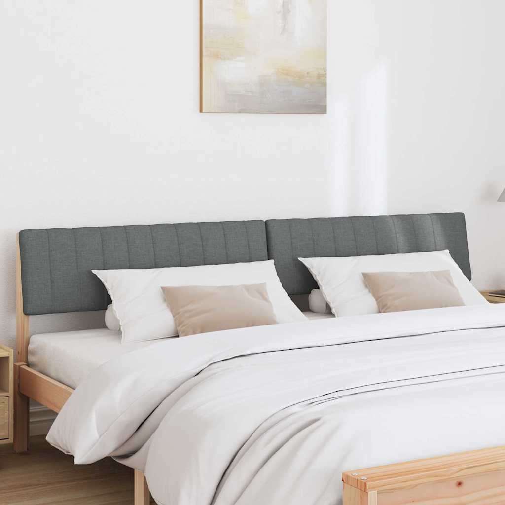 Tăblie tapițată Gri închis 200 cm Lemn de pin masiv