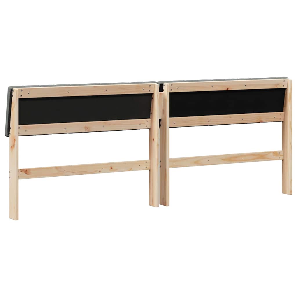 Tăblie tapițată Gri închis 200 cm Lemn de pin masiv