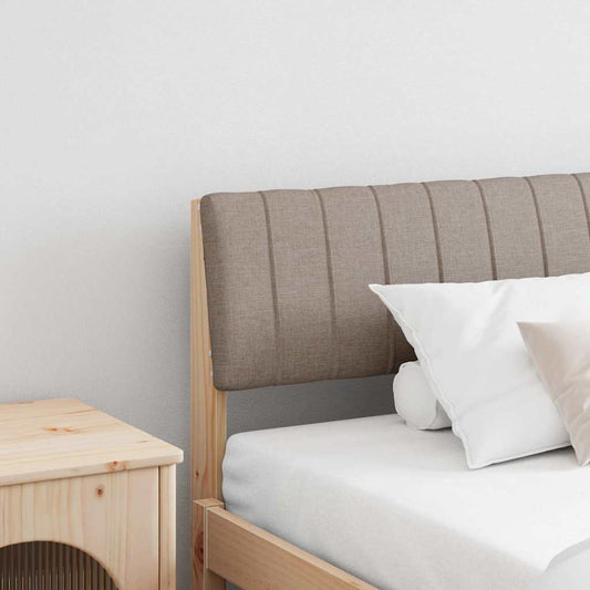 Tăblie tapițată Gri taupe 200 cm Lemn de pin masiv