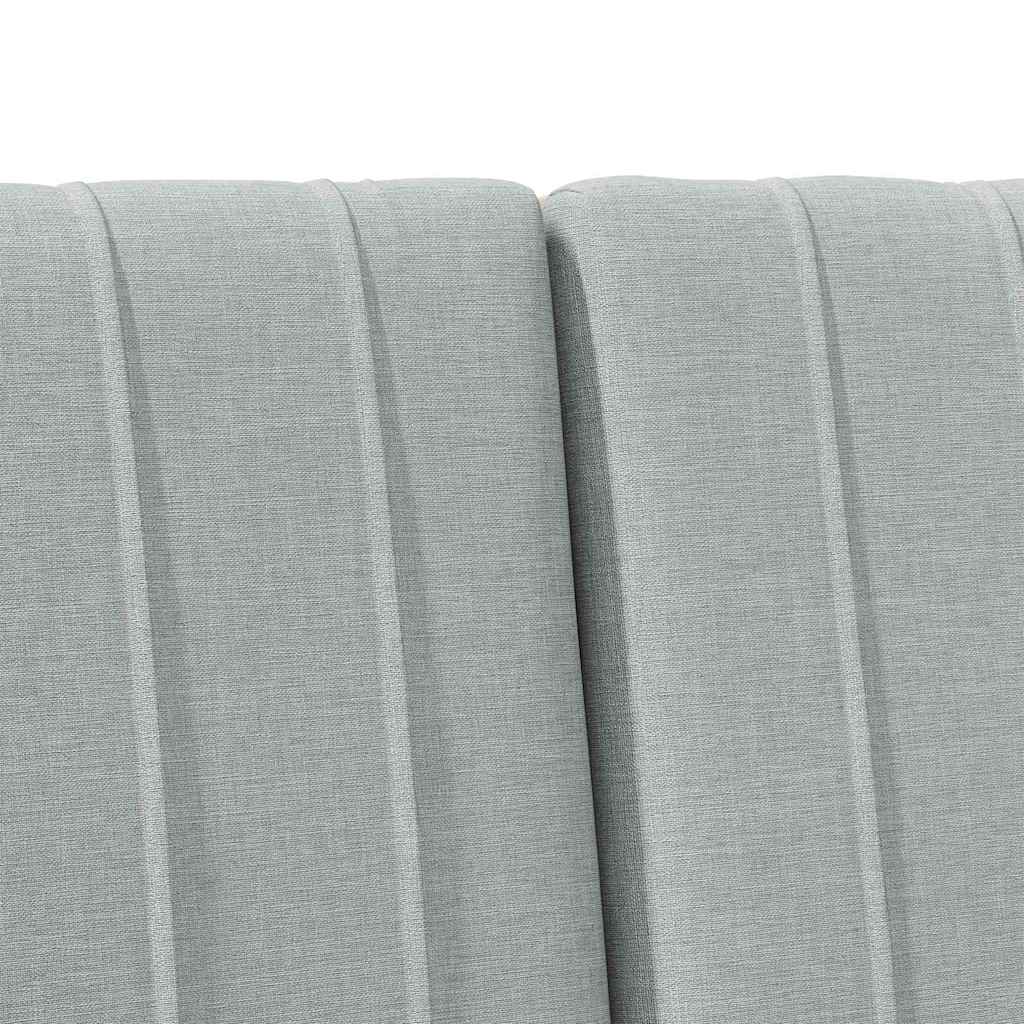 Tăblie tapițată Gri deschis 120 cm Lemn de pin masiv