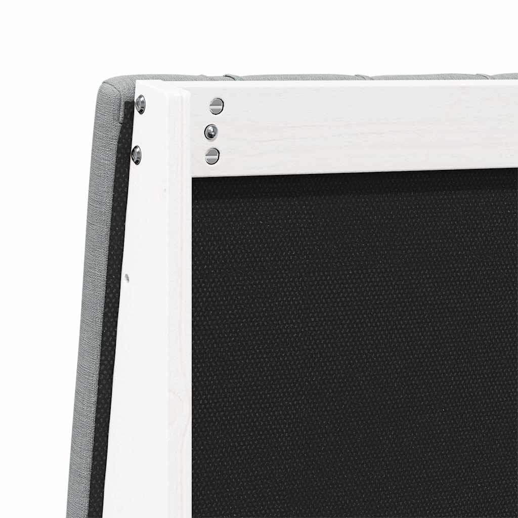 Tăblie tapițată Gri deschis 120 cm Lemn de pin masiv