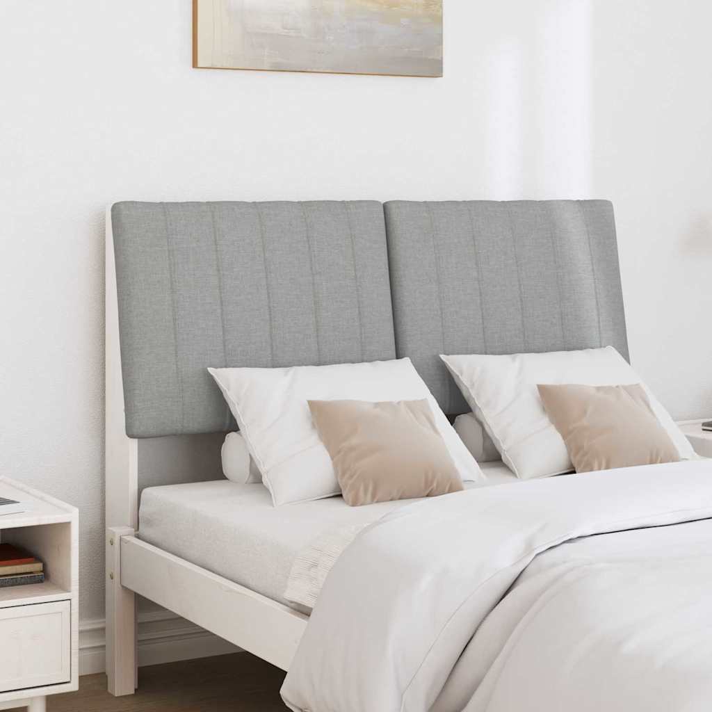 Tăblie tapițată Gri deschis 120 cm Lemn de pin masiv