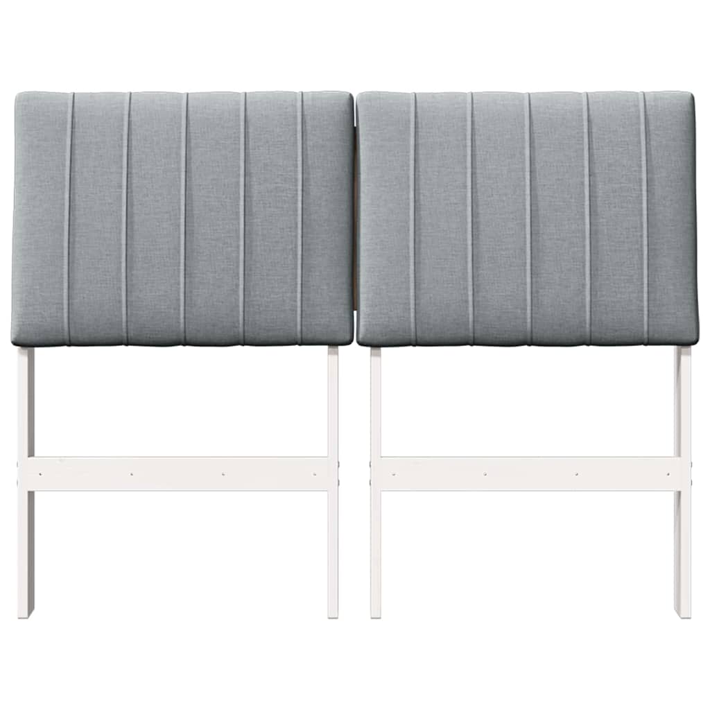 Tăblie tapițată Gri deschis 120 cm Lemn de pin masiv