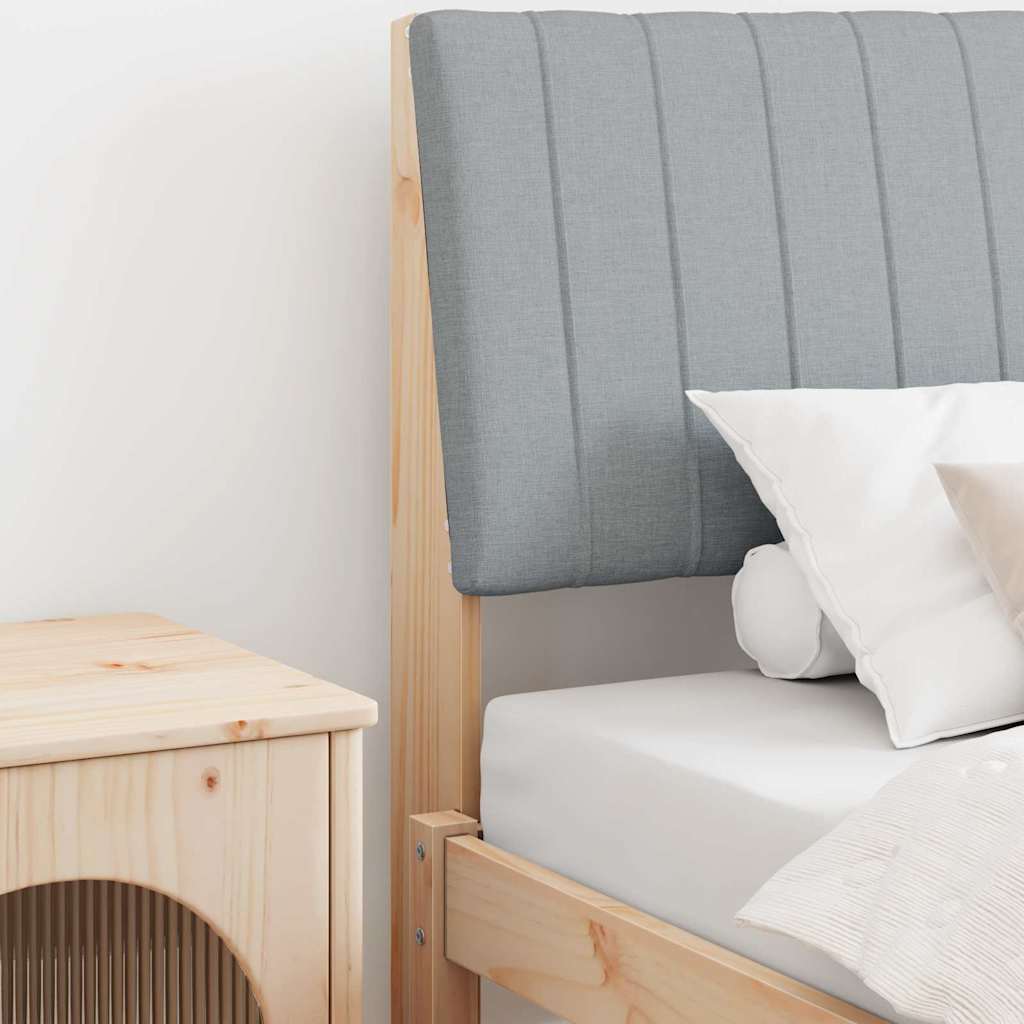 Tăblie tapițată Gri deschis 100 cm Lemn de pin masiv