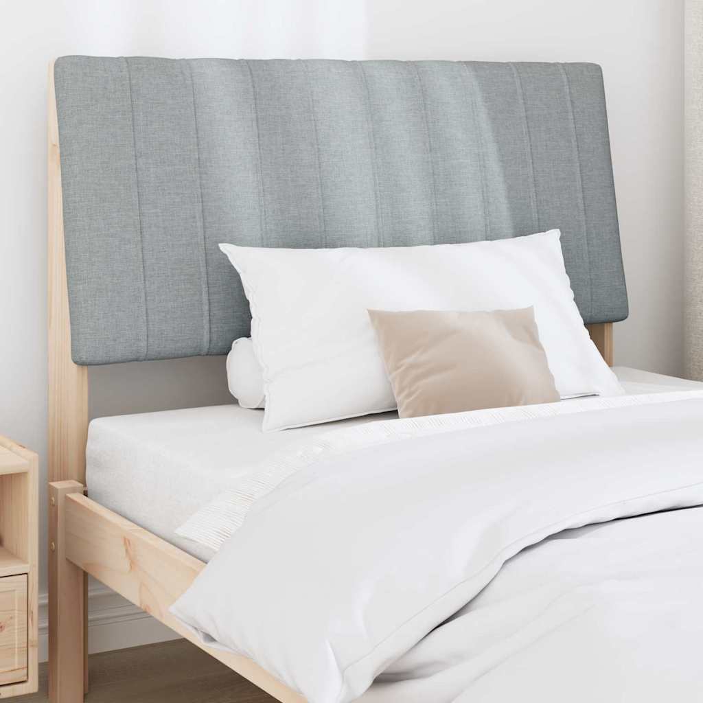 Tăblie tapițată Gri deschis 100 cm Lemn de pin masiv