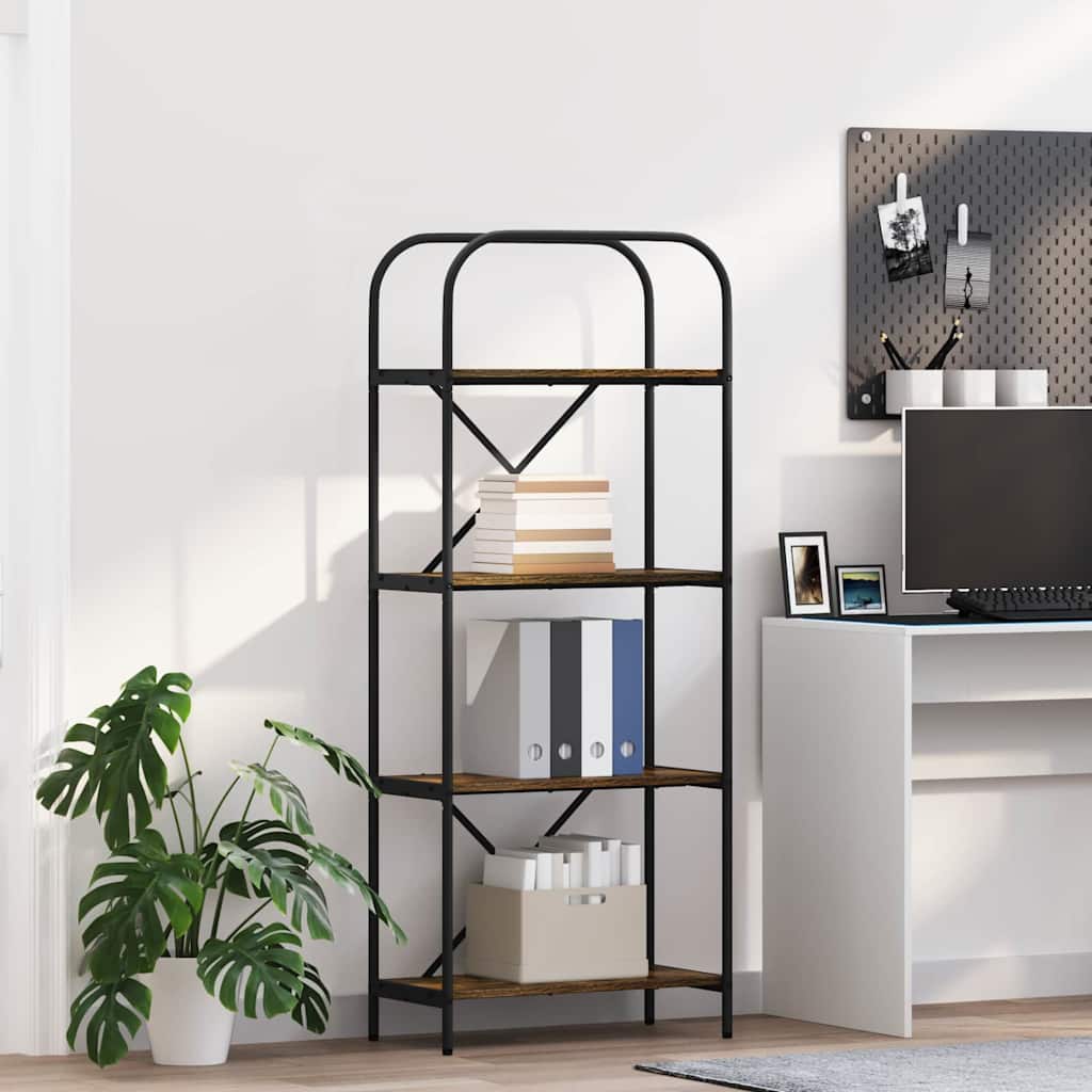 Raft pentru cărți Stejar afumat 60 x 30 x 146 cm Lemn compozit