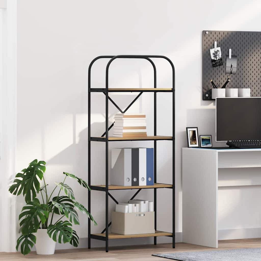 Raft pentru cărți stejar artizanal 60 x 30 x 146 cm