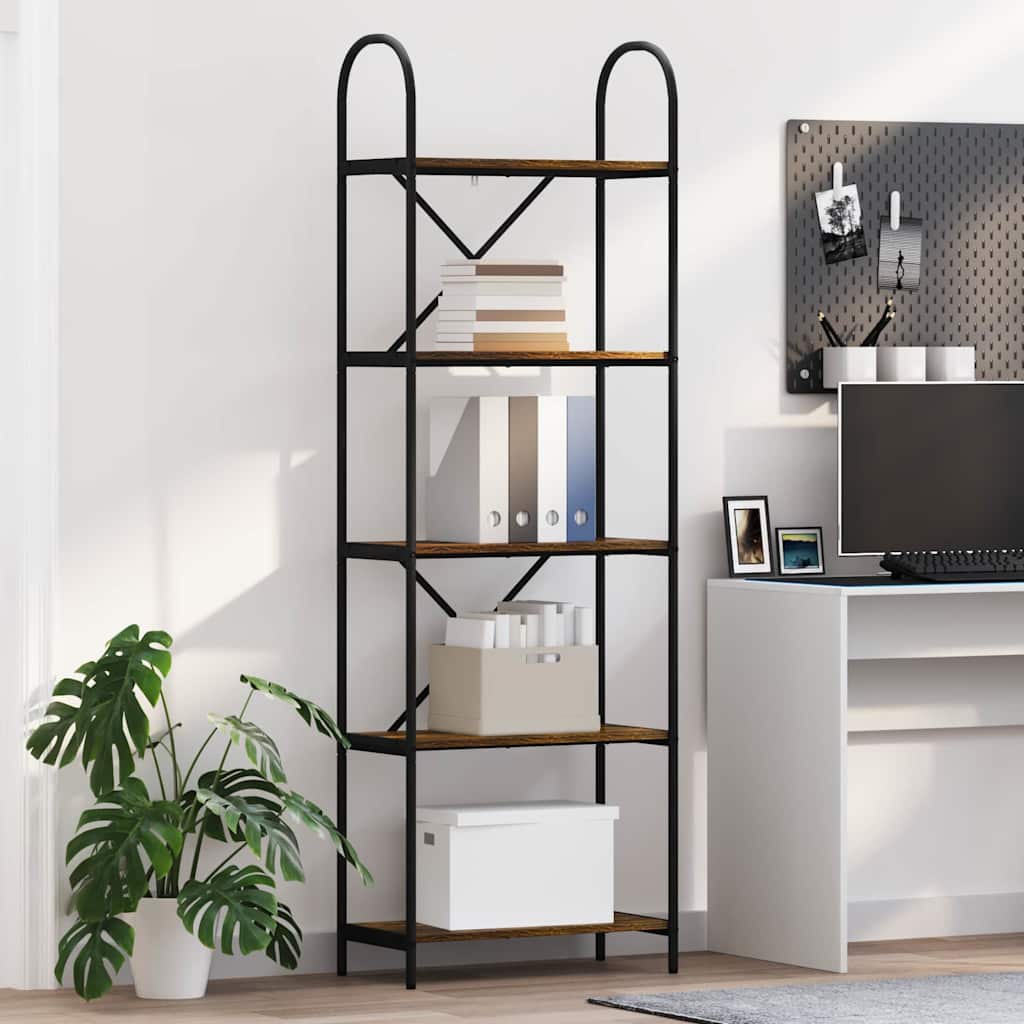 Raft pentru cărți Stejar afumat 60 x 30 x 183 cm Lemn compozit