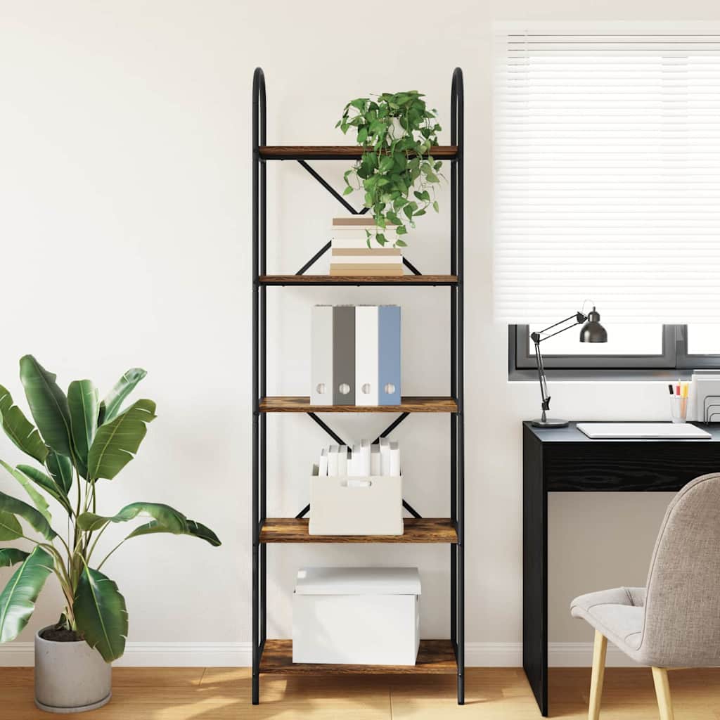 Raft pentru cărți Stejar afumat 60 x 30 x 183 cm Lemn compozit