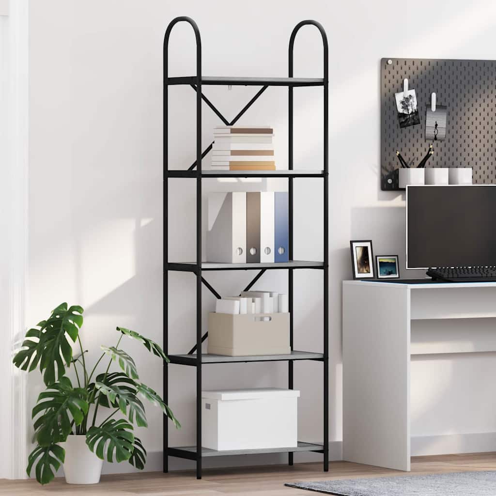 Raft pentru cărți sonoma gri 60 x 30 x 183 cm Lemn compozit