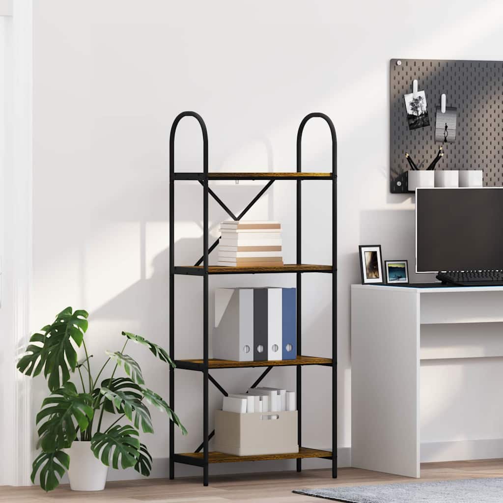 Raft pentru cărți Stejar afumat 60 x 30 x 146 cm Lemn compozit