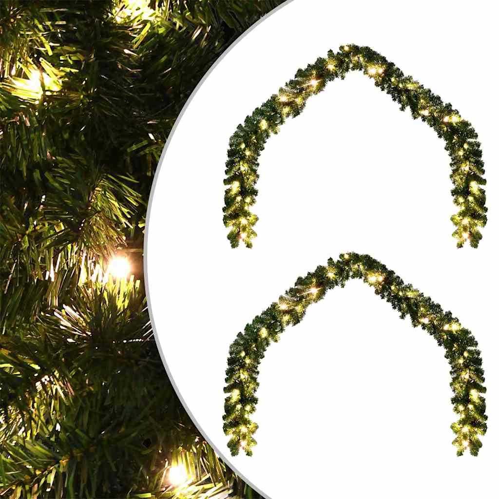 Ghirlandă de Crăciun cu 600 LED 2 pcs Verde PVC