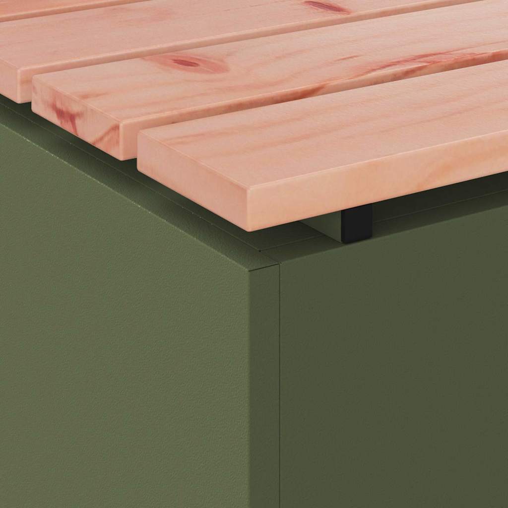 Bancă de grădină Olivengrønn 100 x 40 x 43 cm Oțel