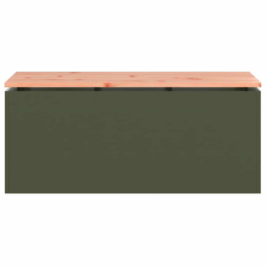 Bancă de grădină Olivengrønn 100 x 40 x 43 cm Oțel