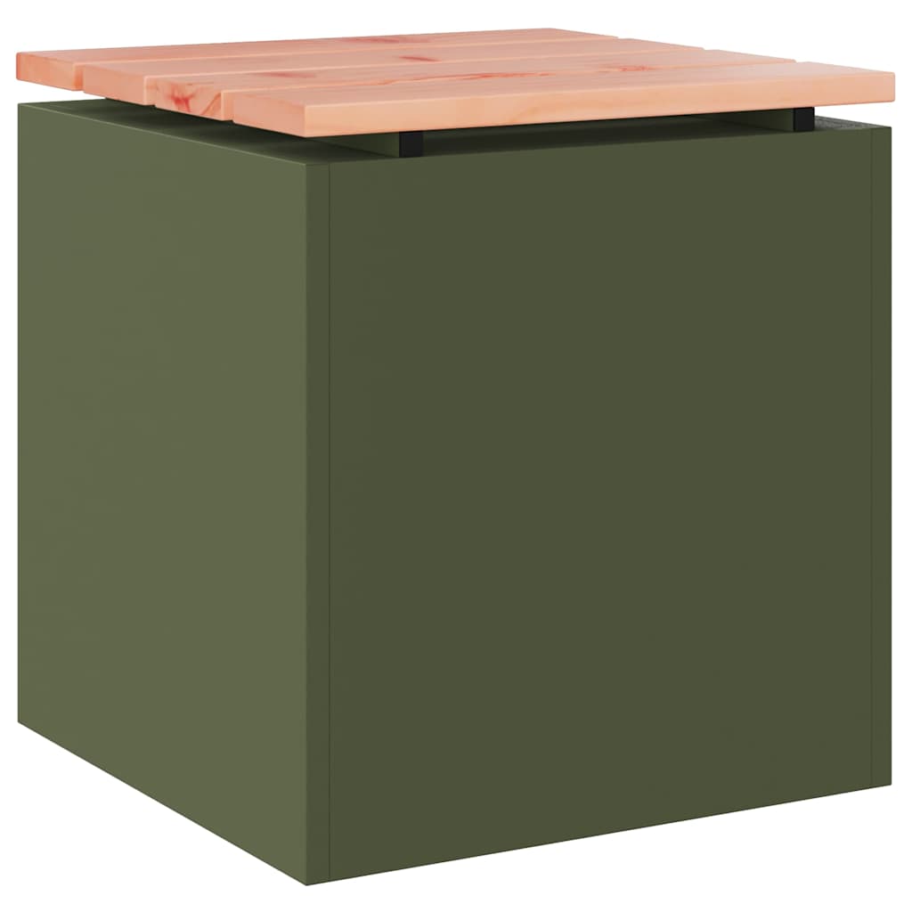 Bancă de grădină Olivengrønn 40 x 40 x 43 cm Oțel