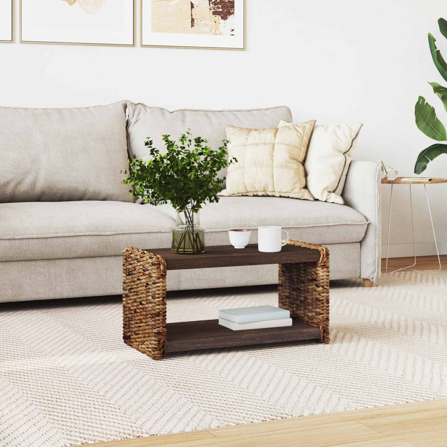 Masă laterală natural 44.5 x 45 x 45 cm Lemn masiv de mahon