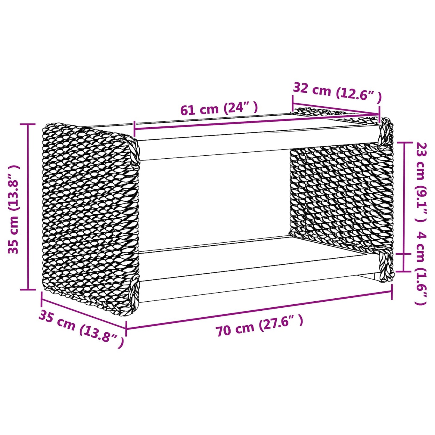 Masă laterală natural 44.5 x 45 x 45 cm Lemn masiv de mahon