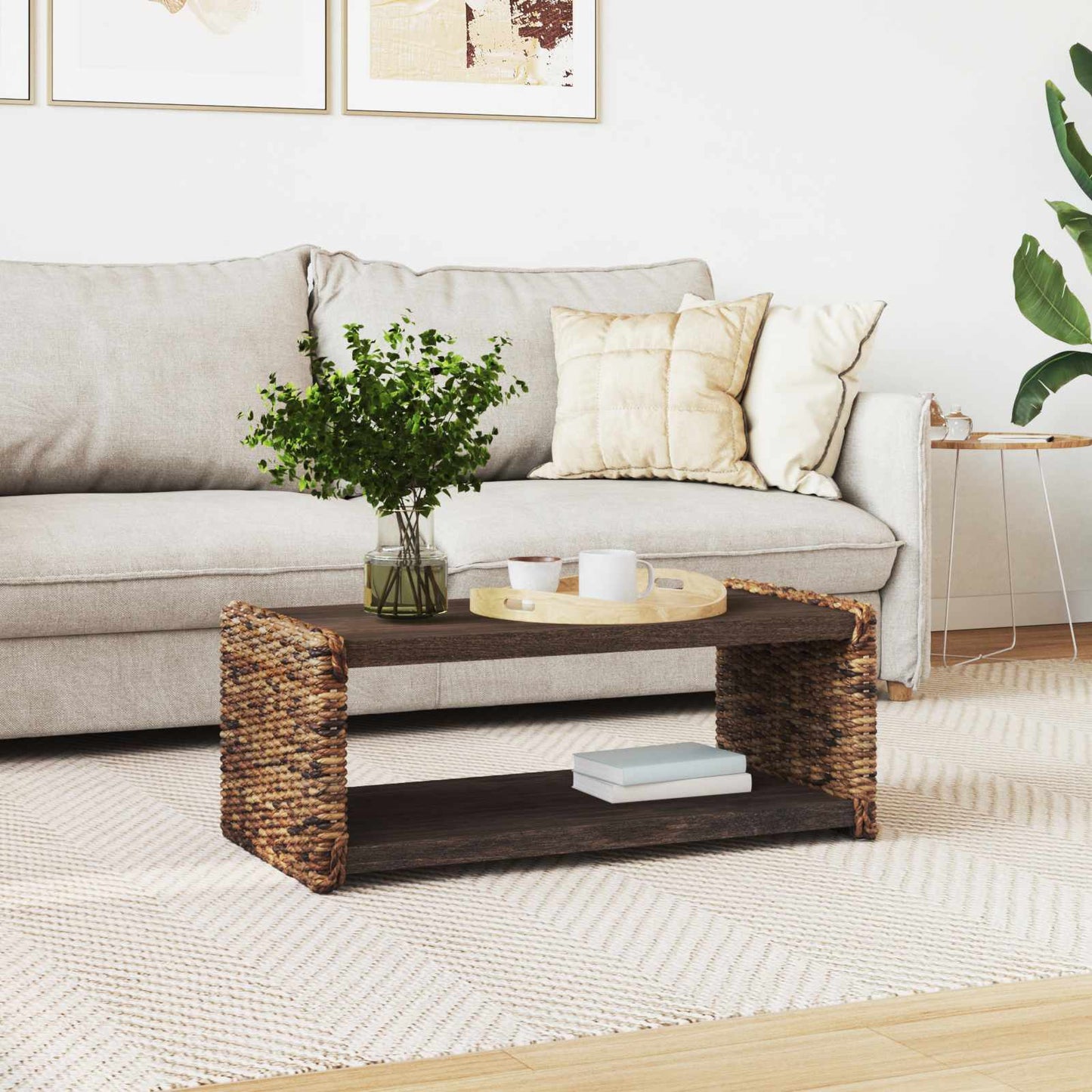 Masă laterală natural 44.5 x 45 x 45 cm Lemn masiv de mahon