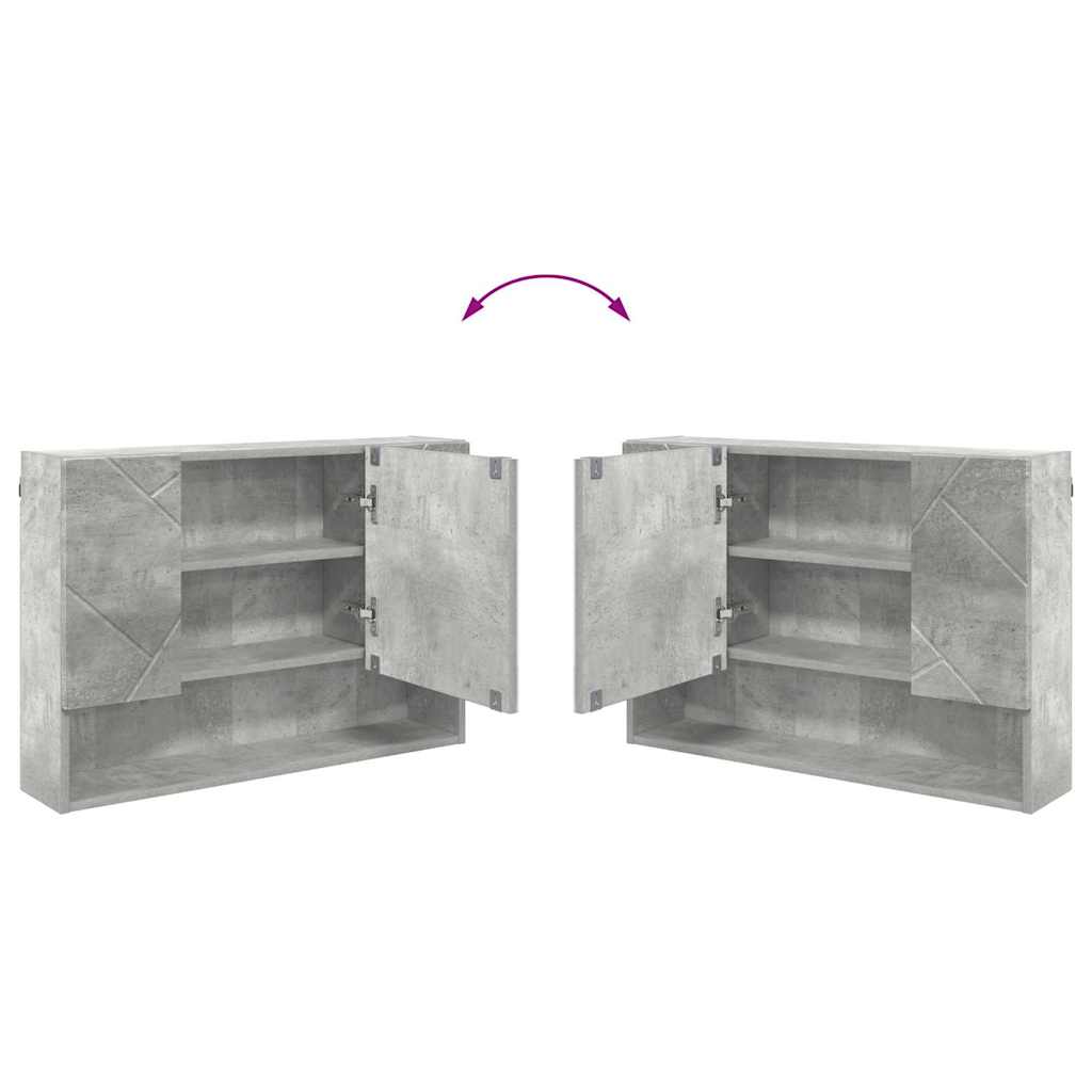 Set de mobilier pentru baie cu sertar 2 pcs Gri din beton