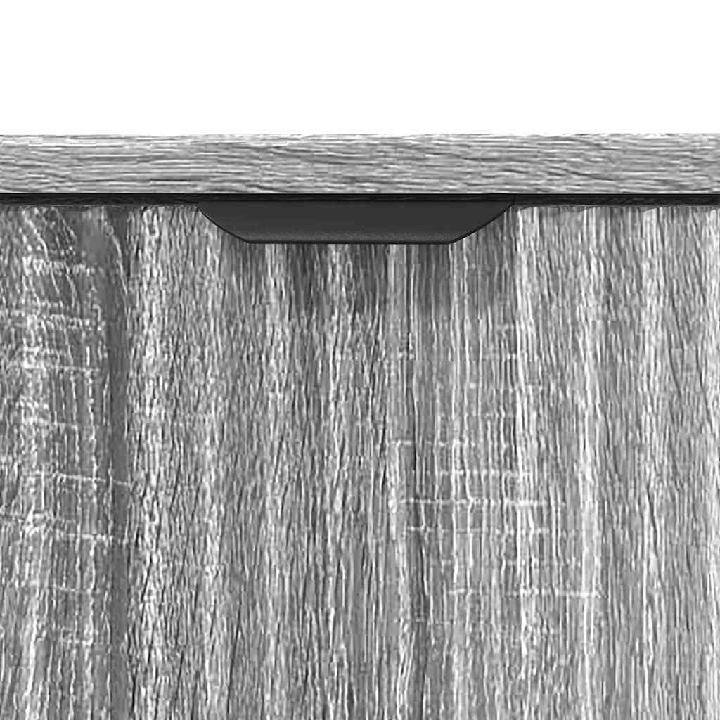 Set de mobilier pentru baie cu sertar cu raft 2 pcs Gri Sonoma