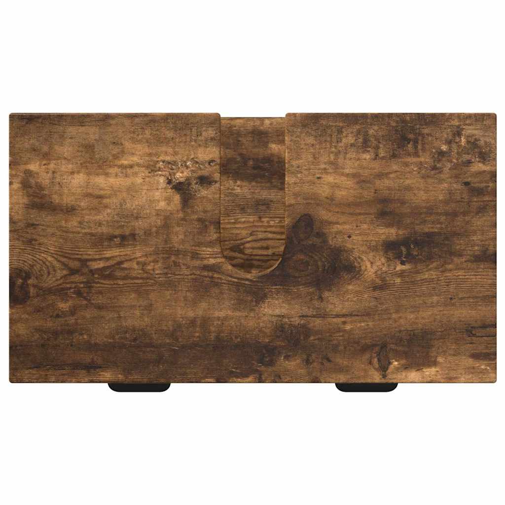 Set de mobilier pentru baie cu sertar 3 pcs Stejar fumuriu