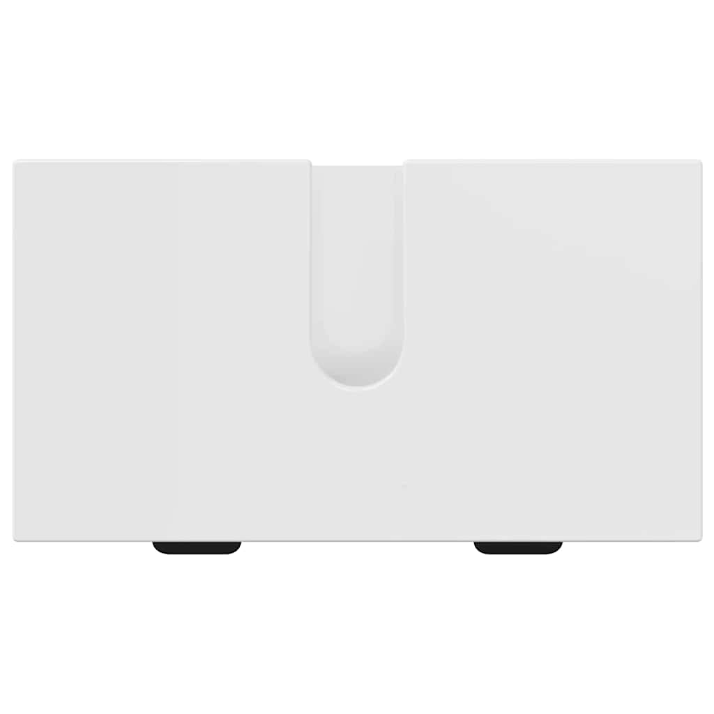 Set de mobilier pentru baie Alb lucios Lemn de inginerie, Metal