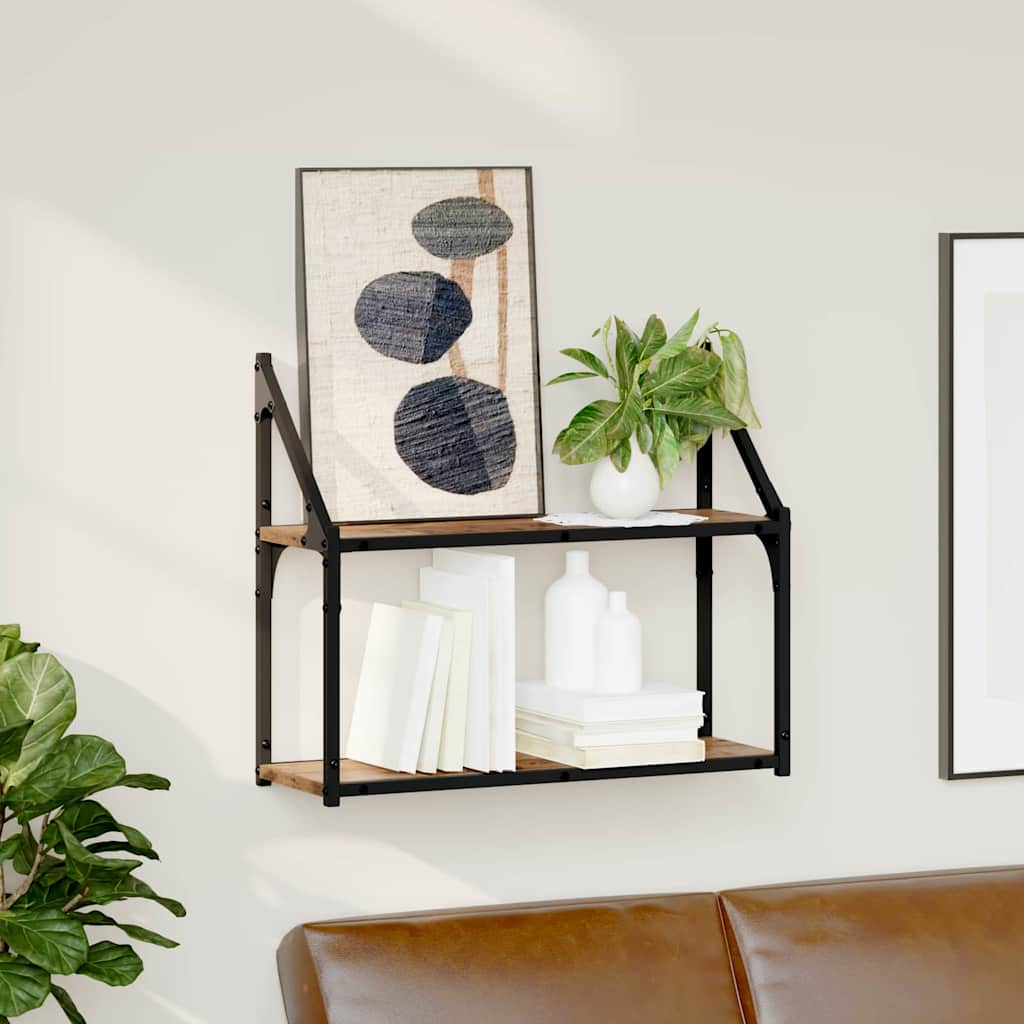 Raft de perete cu raft Lemn vechi 60 x 21 x 51 cm Lemn compozit