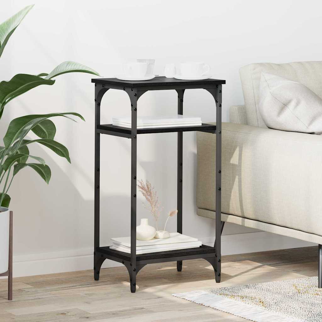 Masă laterală Manual Stejar Negru 40 x 30 x 75 cm Lemn compozit