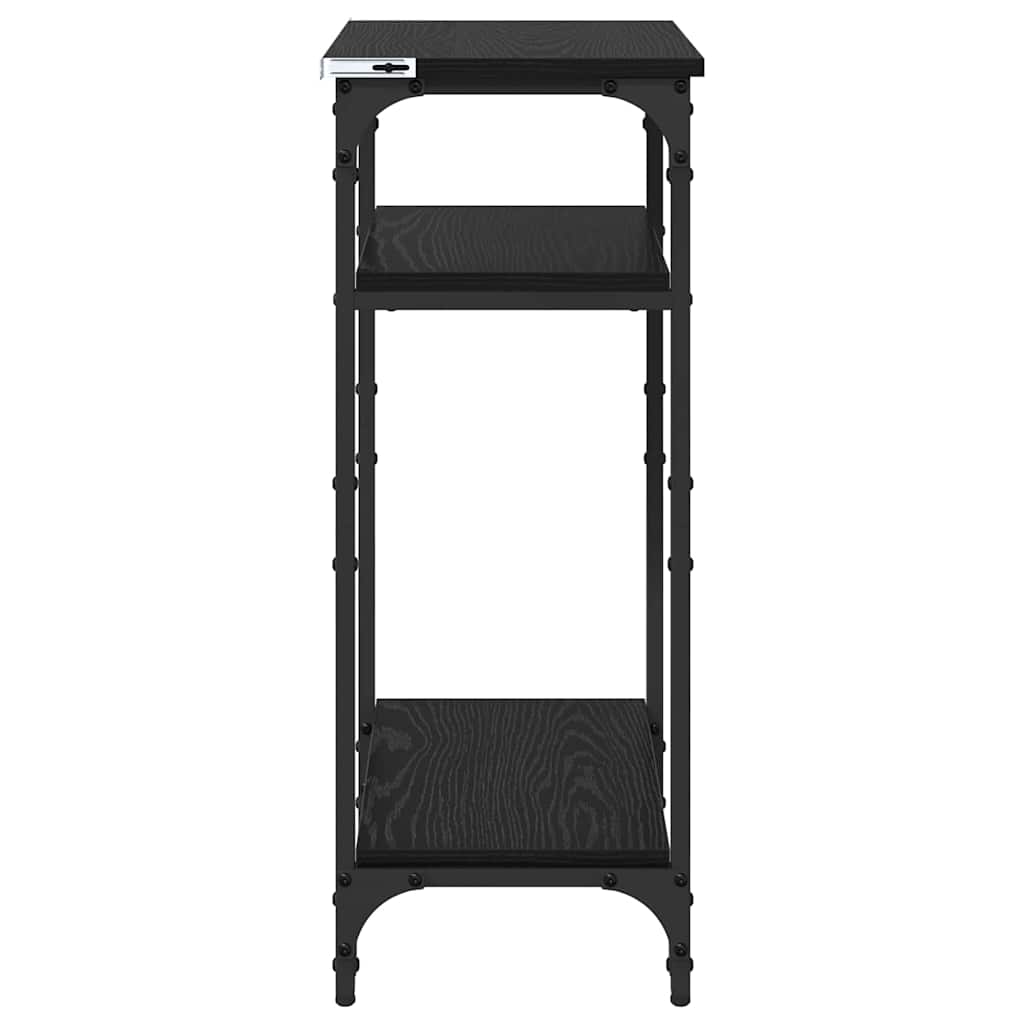 Masă laterală Manual Stejar Negru 40 x 30 x 75 cm Lemn compozit