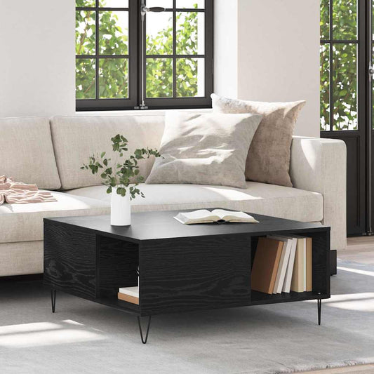 Masă de cafea Stejar Negru 80 x 80 x 36,5 cm Lemn compozit